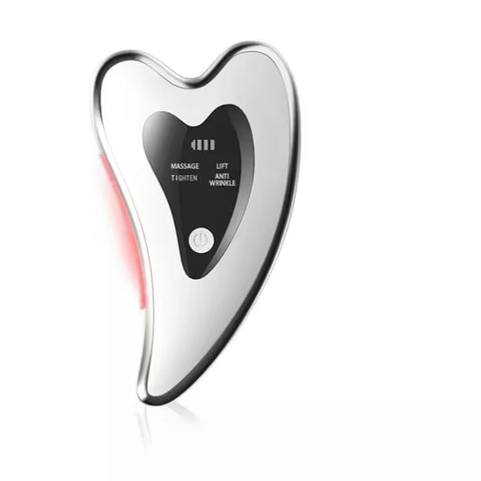 4-In-1 Electric Gua Sha Facial and Face Sculpting Tool/Lift Device Heated, Vibration, Light Massager for Anti-Aging