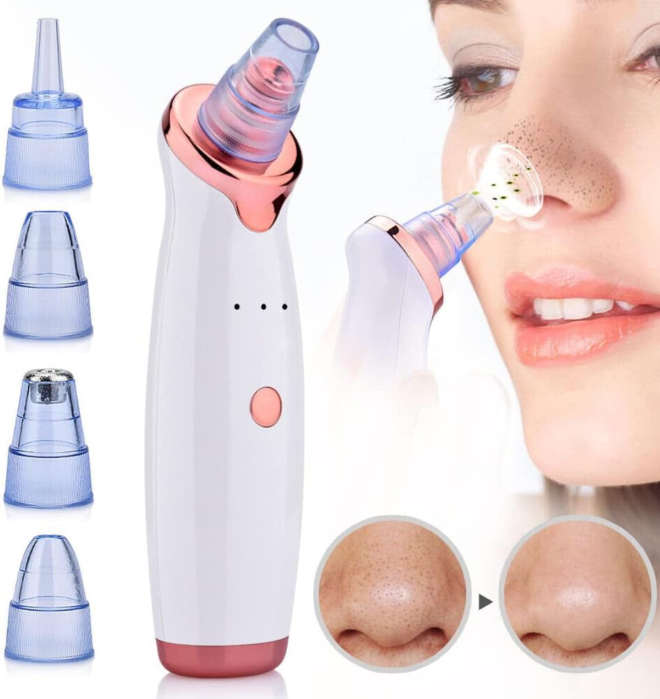2-4 Pack Electric Blackhead Comedone Remover Pore Vacuum Cleaner Rechargeable (White, 2 Pack)